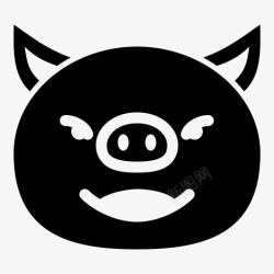 小猪脸猪动物肉图标高清图片