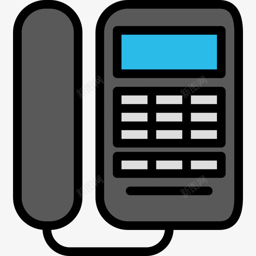 电话办公文具4线颜色图标svg_新图网 https://ixintu.com 办公文具4 电话 线颜色