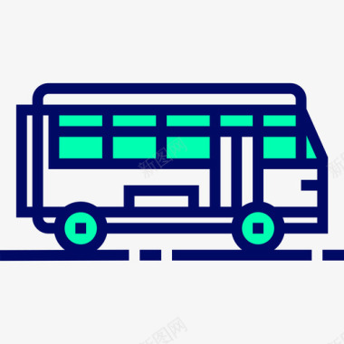 公交46路绿影图标图标
