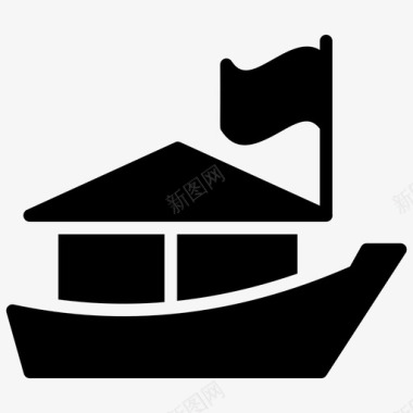 划船游船船图标图标