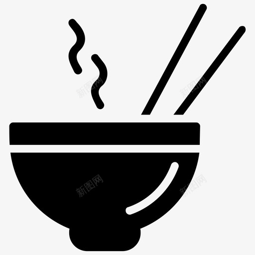 中餐碗筷子图标svg_新图网 https://ixintu.com 中餐 健康食品 碗 筷子 食品字形矢量图标 饭碗