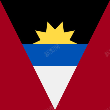 安提瓜和巴布达方形国家简单旗帜图标图标
