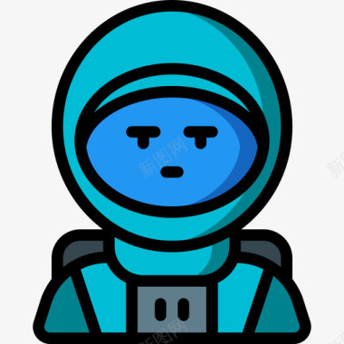 宇航员职业6线性颜色图标图标