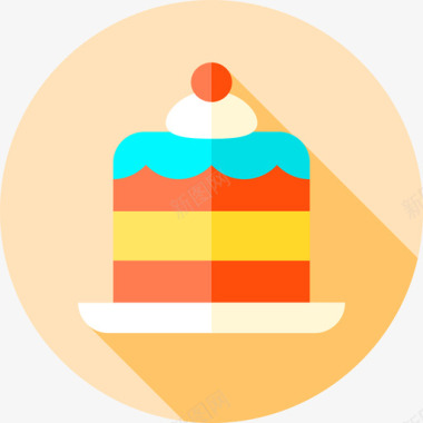 蛋糕甜点和糖果2个平的图标图标
