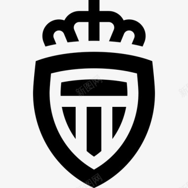 摩纳哥足球盾牌2号装满了图标图标