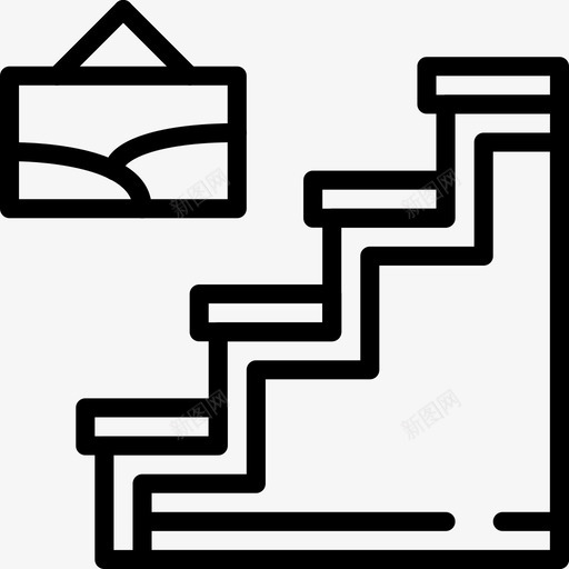 楼梯家具家用图标svg_新图网 https://ixintu.com 家具 家用 楼梯 直线