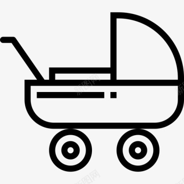 婴儿车玩具24线性图标图标
