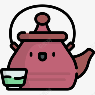 茶壶日本22线色图标图标
