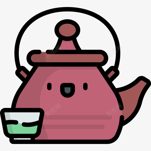 茶壶日本22线色图标svg_新图网 https://ixintu.com 日本22 线色 茶壶