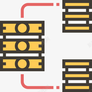 服务器服务器和数据库黄色阴影图标图标