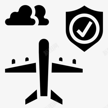 旅行保险盾牌雨伞图标图标