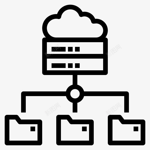 数据存储云文档图标svg_新图网 https://ixintu.com 云 云计算 图书馆 数据存储 文档