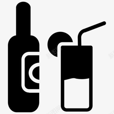 苏打水瓶子碳酸水图标图标