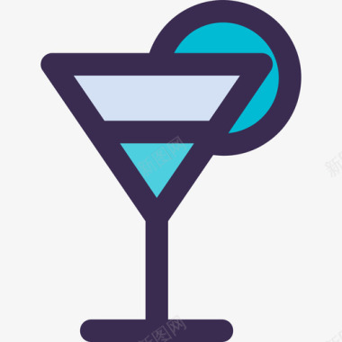 鸡尾酒34号餐厅直线颜色蓝色图标图标