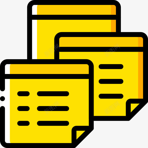 注释文件和文件夹12黄色图标svg_新图网 https://ixintu.com 文件和文件夹12 注释 黄色