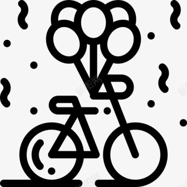 自行车婚礼35直线型图标图标