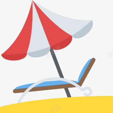 太阳伞旅行和地方2平的图标图标