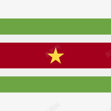 苏里南长方形国家简单旗图标图标