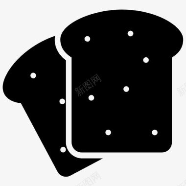 面包片长棍面包烤面包图标图标