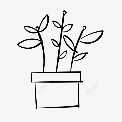 盆栽装饰室内植物图标svg_新图网 https://ixintu.com 叶子 室内植物 盆栽 自然 装饰