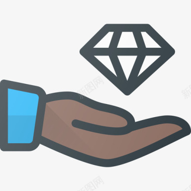 钻石商业71线性颜色图标图标