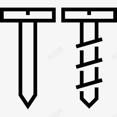 线性螺钉工具和结构图标图标