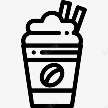 Frappe咖啡店40直线型图标图标