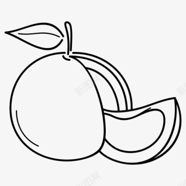 柚子柑橘食品图标图标