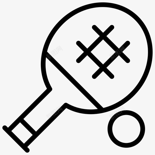 乒乓球体育网球图标svg_新图网 https://ixintu.com 乒乓球 体育 网球 网球棒 赌场元素线图标