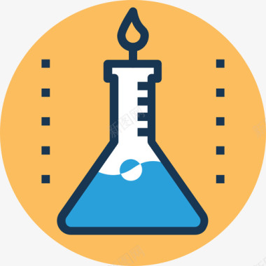 Erlenmeyer科学技术9线性颜色图标图标