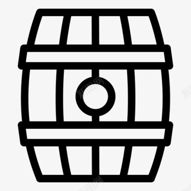 酒桶啤酒桶油桶图标图标