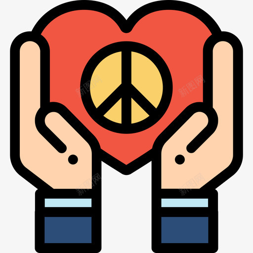 和平主义和平人权8线性色彩图标svg_新图网 https://ixintu.com 和平主义 和平人权8 线性色彩
