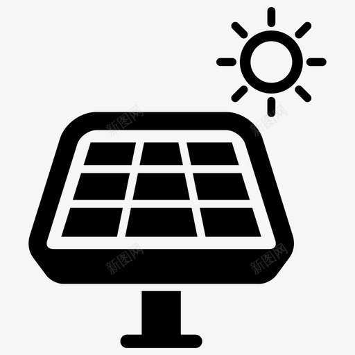 太阳能电力可再生能源图标svg_新图网 https://ixintu.com 可再生能源 太阳能 电力 电池板