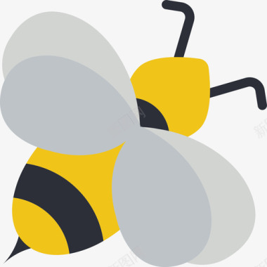蜜蜂弹簧26扁平图标图标