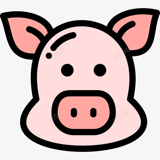 猪野生动物16线性颜色图标svg_新图网 https://ixintu.com 猪 线性颜色 野生动物16