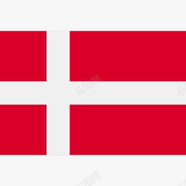 丹麦长方形国家简单旗图标图标
