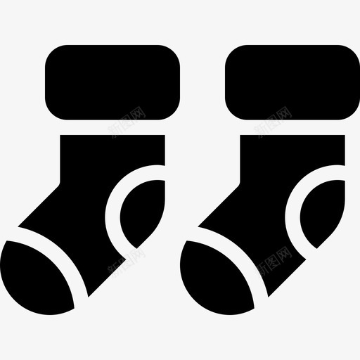 冬袜针织图标svg_新图网 https://ixintu.com 冬季实心图标 冬袜 成对 羊毛 设计 针织 长袜