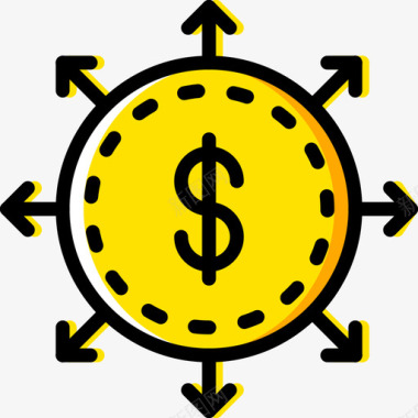 硬币创业6号黄色图标图标