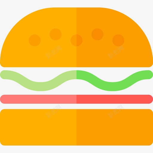 汉堡带走10个平的图标svg_新图网 https://ixintu.com 带走10个 平的 汉堡