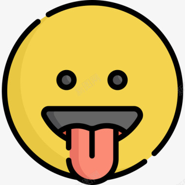舌头伸出whatsapp笑脸2线性颜色图标图标