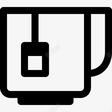 茶杯食品和饮料8线性图标图标