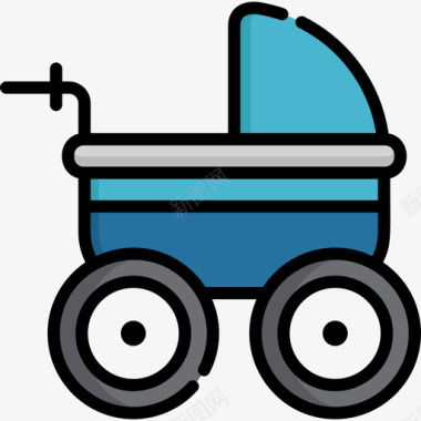 婴儿推车玩具17线性颜色图标图标