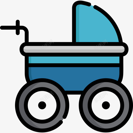 婴儿推车玩具17线性颜色图标svg_新图网 https://ixintu.com 婴儿推车 玩具17 线性颜色