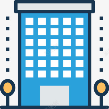 建筑物35号建筑物线性颜色图标图标