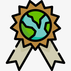 地球日徽章徽章地球日3线条颜色图标高清图片