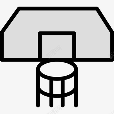 篮球户外活动9线颜色图标图标