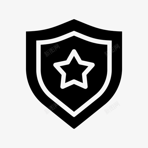 盾牌徽章警察图标svg_新图网 https://ixintu.com 保护 填充图标 安全 徽章 星星 盾牌 警察