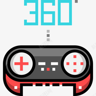 游戏板360视图11线性颜色图标图标