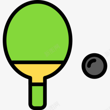 乒乓球户外活动9线颜色图标图标