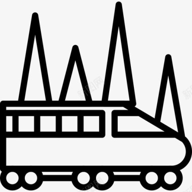 火车旅行82直线图标图标